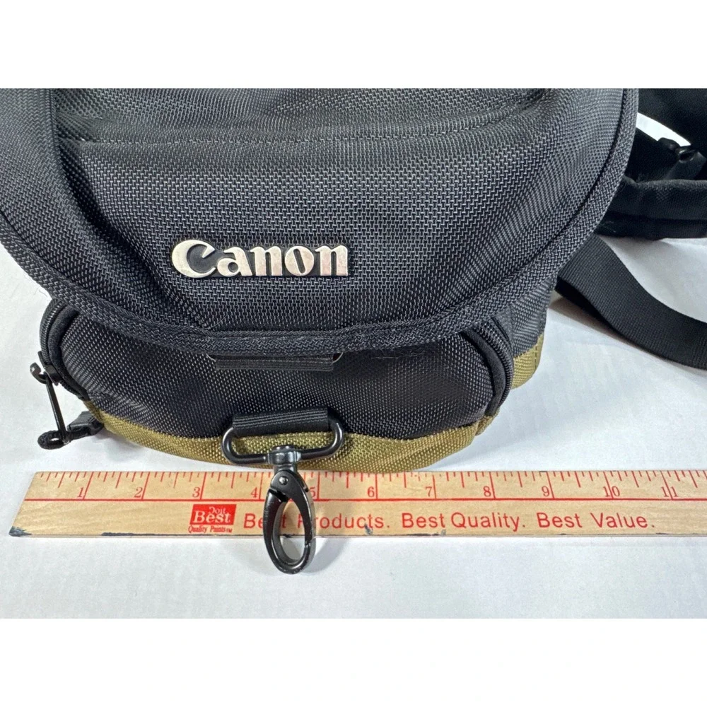 Canon Camera Bag Black Olive Green Nylon Shoulder Case with Padded Dividers